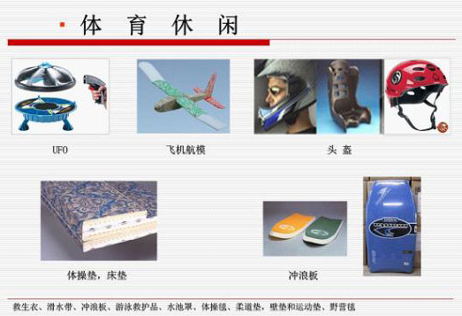 EPP體育休閑(xián)用品材料應用(yong) EPP體育(yu)休閑用品材料(liào)應用